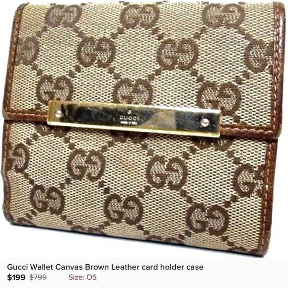 Gucci Handbags - Gucci wallet brown canvas leather men women